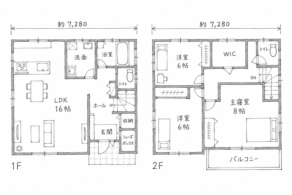 読み込む手描きの平面図