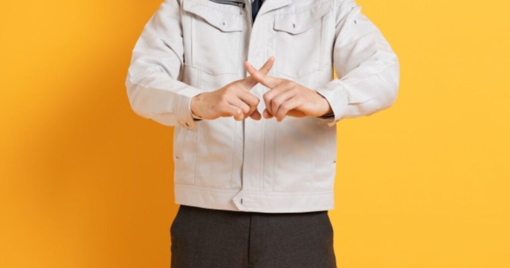 作業服の男性のNGマーク