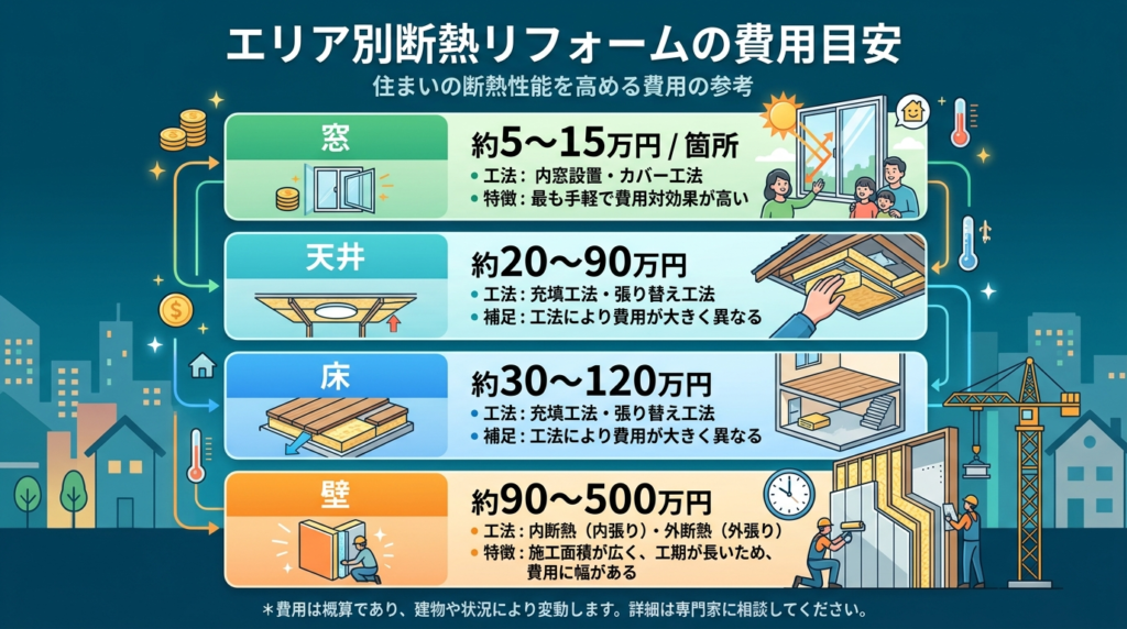 部位別の費用目安