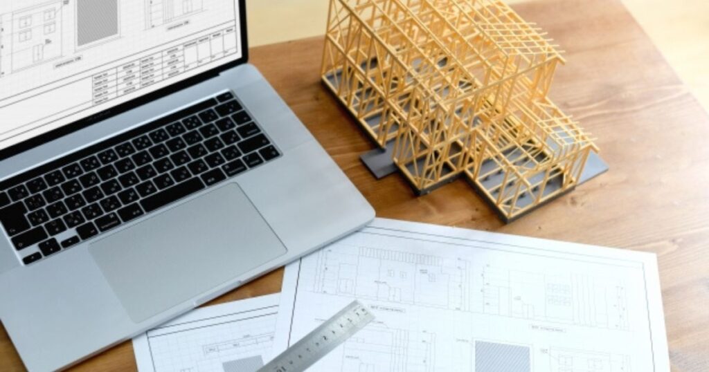 木造建築物と設計図